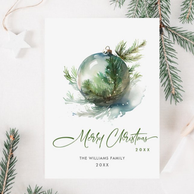 Elegant Christmas Ornament Corporate Greeting Holiday Card (Creator Uploaded)