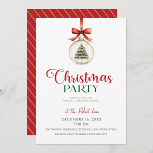 Elegant Christmas ornament  Holiday Party  Invitation