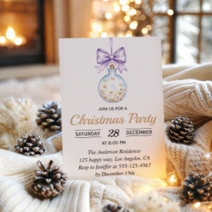 Elegant Christmas Ornament Holiday Party Invitation