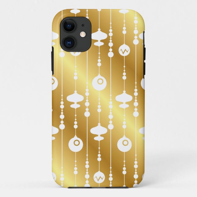 Elegant Christmas Ornament Print iPhone Case (Back)