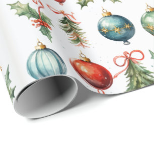 Elegant Christmas Ornament Wrapping Paper
