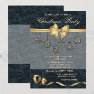 Elegant Christmas Ornaments ,Bow,Christmas Party Invitation