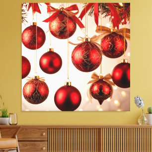 Elegant Christmas Ornaments Canvas Print