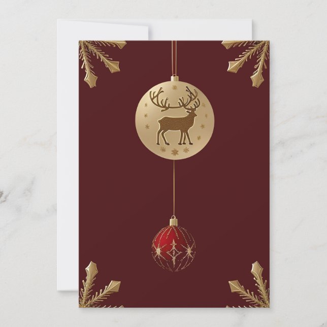 Elegant Christmas Ornaments Holiday Card (Front)
