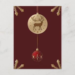 Elegant Christmas Ornaments Holiday Postcard