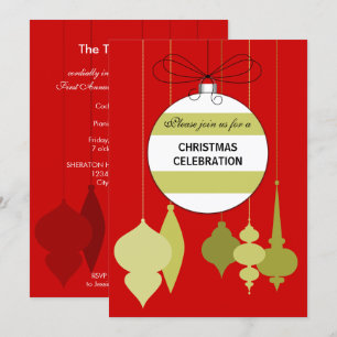 Elegant Christmas Ornaments Party Invitation