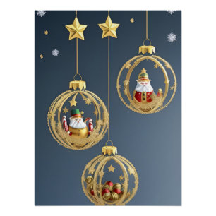 Elegant Christmas Ornaments Poster
