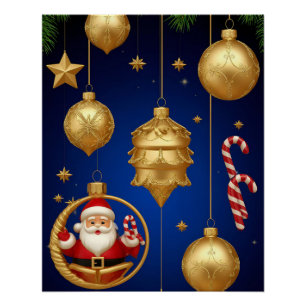 Elegant Christmas Ornaments Poster