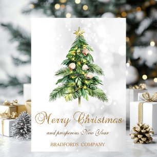 Elegant Christmas Palm Tree Seashells Bokeh  Holiday Card