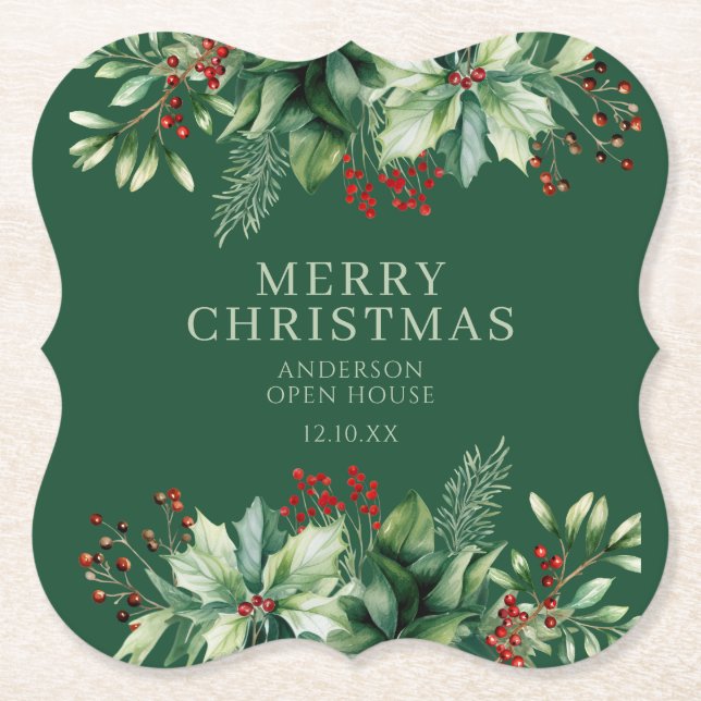 Elegant Christmas  Paper Coaster (Front)