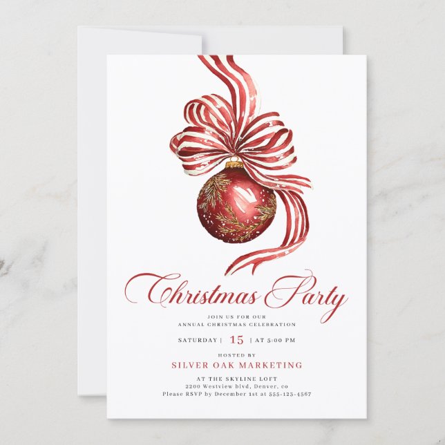 Elegant Christmas Party Corporate Invitation (Front)