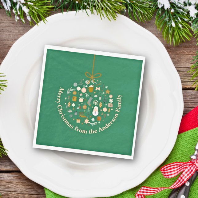Elegant Christmas Party Festive Holiday Minimalist Napkin (Creator Uploaded)