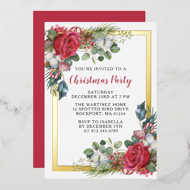 Elegant Christmas Party Gold  (Front/Back)