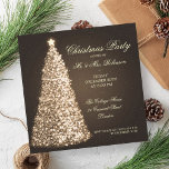 Elegant Christmas Party Gold Tree Invitation<br><div class="desc">Elegant Christmas Party / Wedding Reception Party / Dinner Party / Holiday Party / Corporate Christmas Party Invitation template with sparkling / sparkly Christmas Tree Gold on brown. Impress your friends with this sophisticated and formal invitation design. Fully customisable!</div>