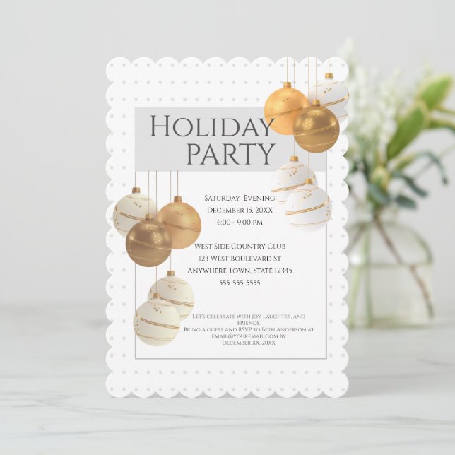 Elegant Christmas Party Invitation (Standing Front)