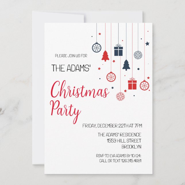 Elegant Christmas Party Invitation (Front)