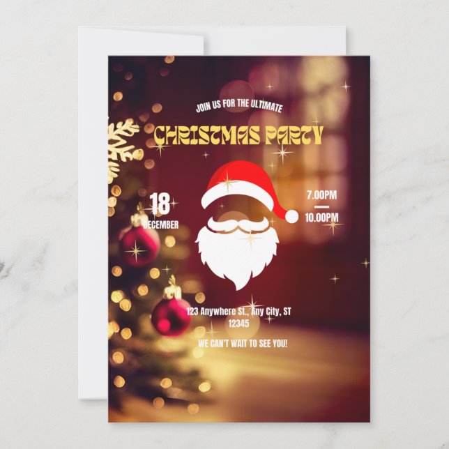 Elegant Christmas Party Invitation (Front)