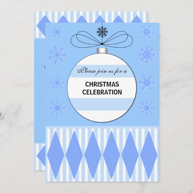 Elegant Christmas Party Invitation (Front/Back)