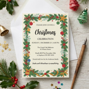 Elegant Christmas Party  Invitation