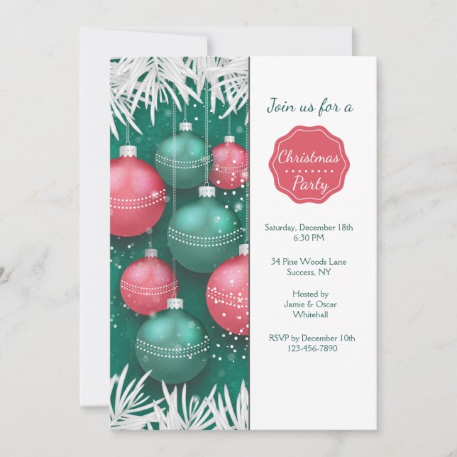 Elegant Christmas Party Invitation (Front)