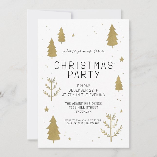 Elegant Christmas Party Invitation (Front)
