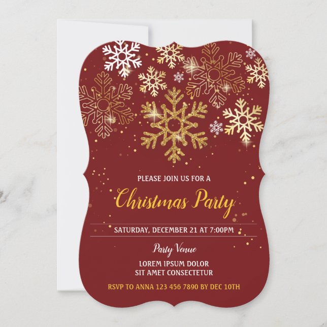 Elegant Christmas Party Invitations (Front)