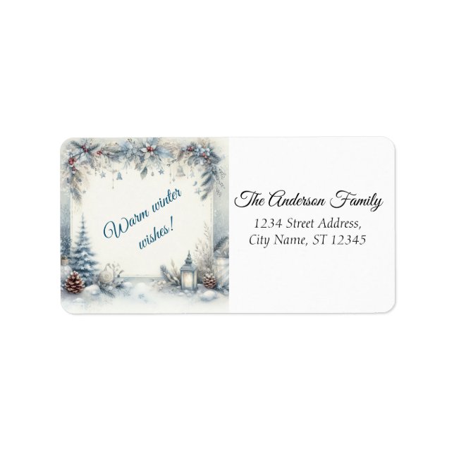 Elegant Christmas Party Modern Label (Front)