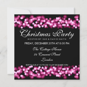 Elegant Christmas Party Pink Hollywood Glam Invitation