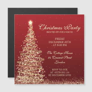 Elegant Christmas Party Red Card