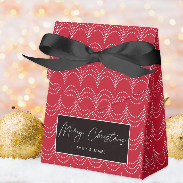 Elegant Christmas Party Red & White Favour Box (Creator Uploaded)