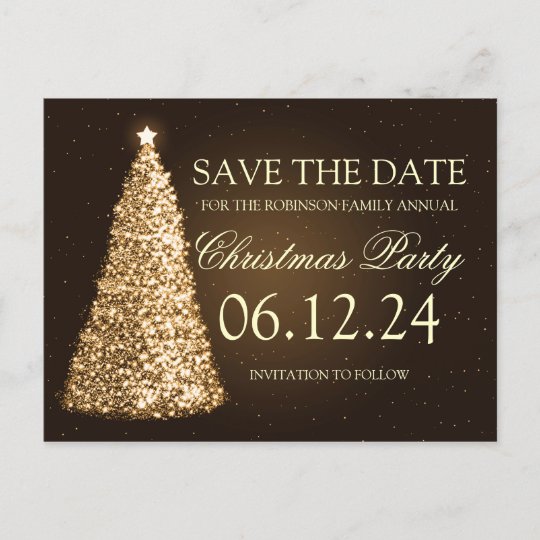 Dte Christmas Basket 2022 Elegant Christmas Party Save The Date Gold Brown Announcement Postcard |  Zazzle.co.uk