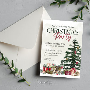 Elegant Christmas Party with Festive Tree Invitation
