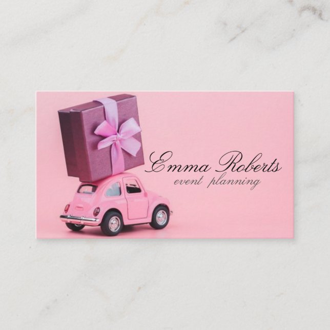 Elegant Christmas Pastel Pink Business Card (Front)