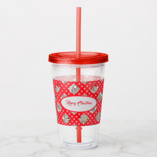 Elegant Christmas Pattern Acrylic Tumbler