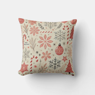 Elegant Christmas Pattern – Festive Snowflakes and Cushion