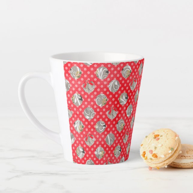 Elegant Christmas Pattern Latte Mug (In Situ)