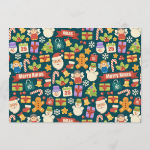 Elegant Christmas Pattern- Merry Christmas Design Invitation