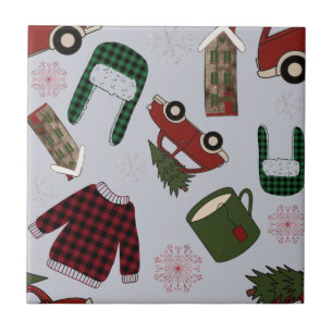Elegant Christmas Pattern  Tile