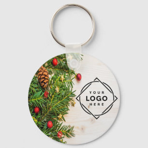 elegant christmas personalise photo  key ring