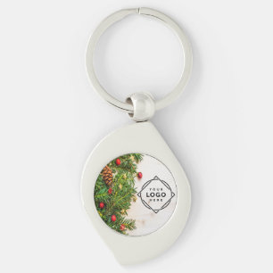 elegant christmas personalise photo  key ring