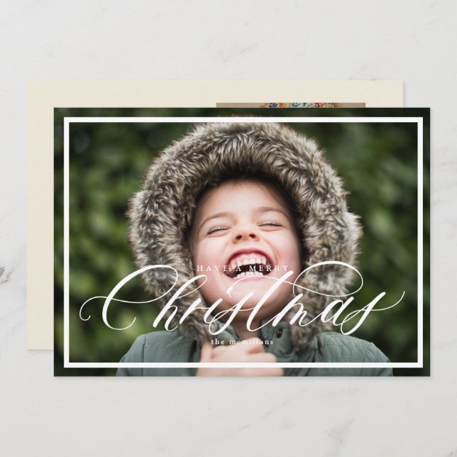 Elegant Christmas Photo Card with 2 Photos (Front/Back)