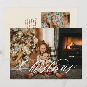 Elegant Christmas Photo Card with 2 Photos
