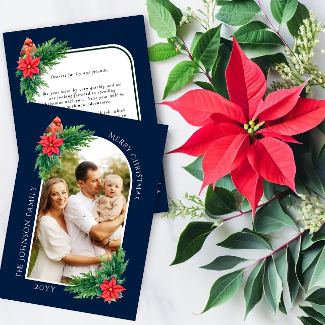 Elegant Christmas Photo Card with Message on Back (Perfect photo card for spreading holiday cheer and warmth, and a keepsake for family and friends.)