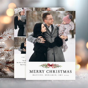 Elegant Christmas Photo Collage Simple  Holiday Card
