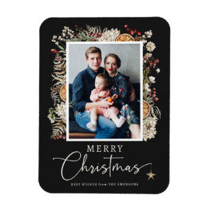 Elegant Christmas Photo Magnet