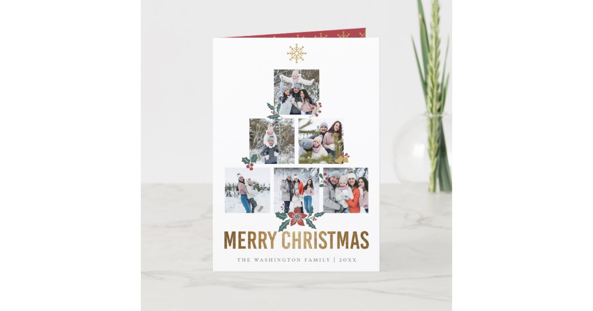 Elegant Christmas Photo Tree Holiday Card Zazzle