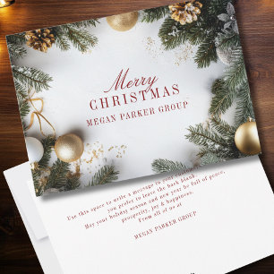 Elegant Christmas Pine Tree Business Holiday Card
