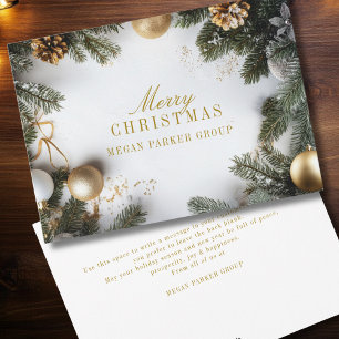 Elegant Christmas Pine Tree Business Holiday Card