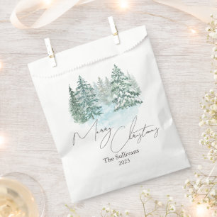 Elegant Christmas Pines Holiday Party  Favour Bags