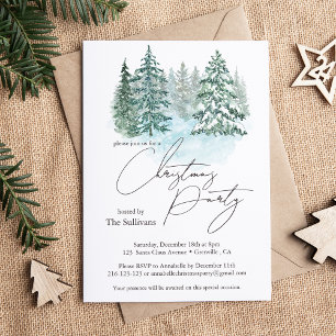 Elegant Christmas Pines Holiday Party Invitation